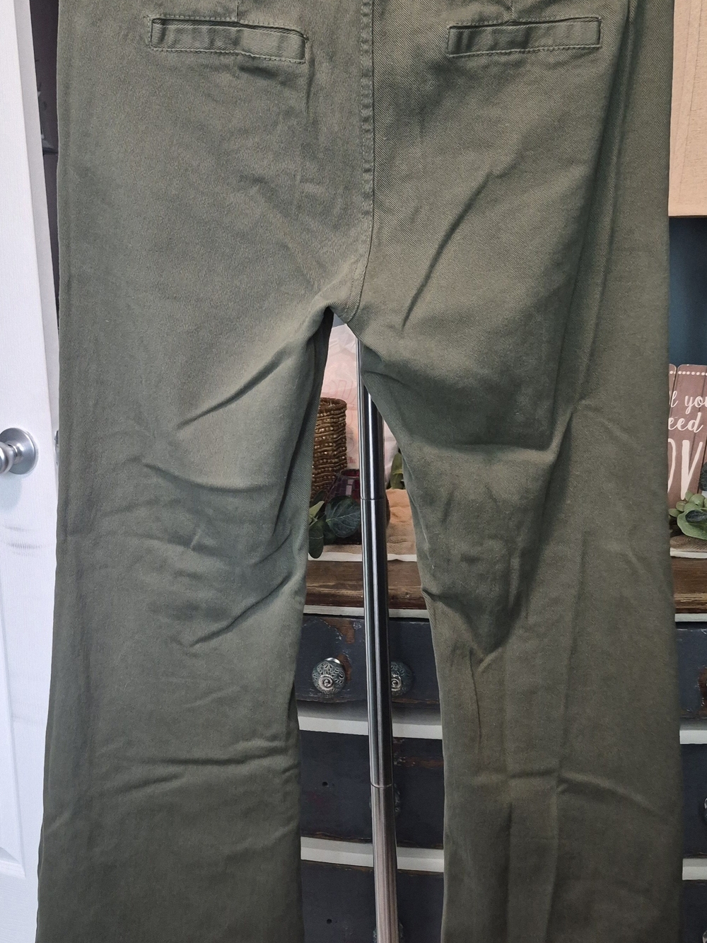 Suzy D Olive Green Straight-Leg Trouser Sz L - Picture 4 of 5